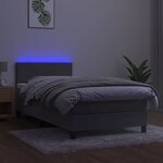 vidaXL Sommier à lattes de lit avec matelas et LED Gris clair 80x200cm