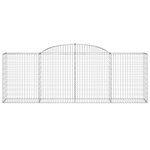 vidaXL Paniers à gabions arqués 7 Pièces 300x50x100/120 cm fer galvanisé