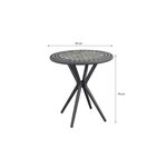 Table Mosaique de jardin - Gris anthracite, céramique noir, marbre jaune - Métal - D 70 cm - Démontable