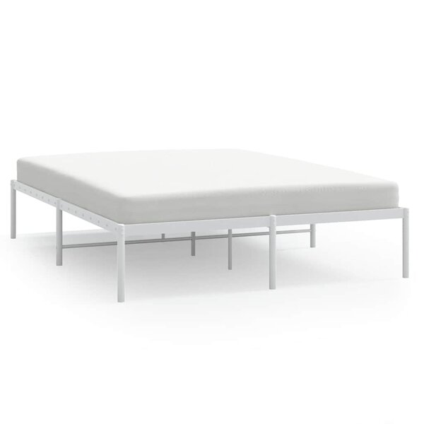 vidaXL Cadre de lit métal sans matelas blanc 150x200 cm
