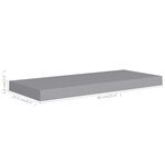 vidaXL Étagères murales flottantes 4 Pièces Gris 60x23 5x3 8 cm MDF
