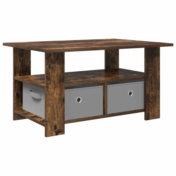 vidaXL Table basse Chêne fumé 77 x 55 x 42 cm Bois d'ingénierie