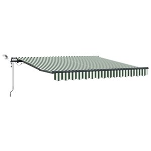 vidaXL Auvent rétractable Vert et blanc 300 x 250 cm Polyester