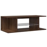 vidaXL Meuble TV avec lumières LED Chêne marron 90x39x30 cm