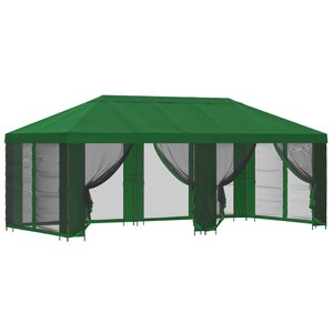 vidaXL Gazebo avec murs latéraux 6 x 3 m Vert Polyester et Acier 190