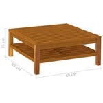 vidaXL Table basse 65x65x35 cm Bois d'acacia solide