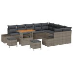 vidaXL Ensemble de canapé de jardin 12 Pièces Gris clair et gris foncé