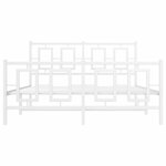 vidaXL Cadre de lit métal sans matelas et pied de lit blanc 135x190 cm