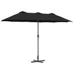 vidaXL Parasol de jardin Noir 370 x 197 x 239 cm