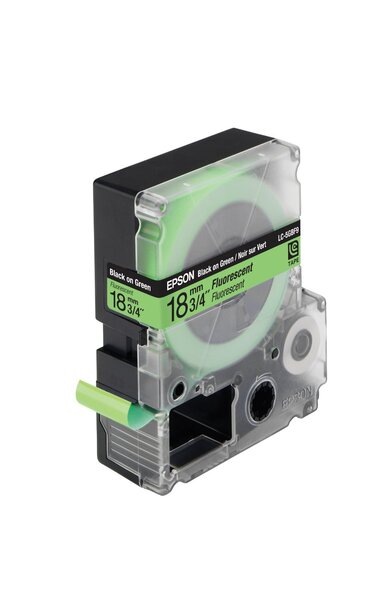 Cassette pour lw-400/900p fluorescent noir sur vert 18/9 c53s655005 epson