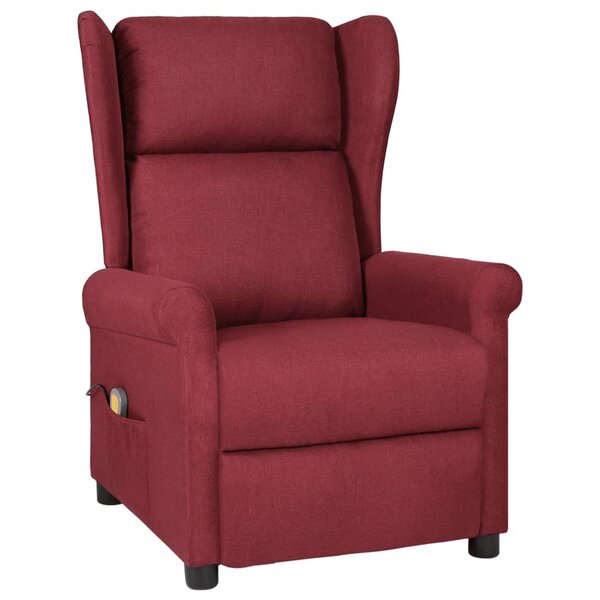 vidaXL Fauteuil de massage Rouge bordeaux Tissu