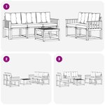 vidaXL Ensemble de canapés d'extérieur 6 Pièces Blanc et gris clair
