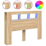 vidaXL Tête de lit à LED chêne sonoma 140x18 5x103 5cm bois ingénierie
