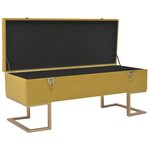 Banc banquette avec compartiment de rangement 105 cm moutarde velours 02_0021244