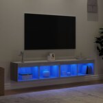 vidaXL Meubles TV avec lumières LED 2 Pièces sonoma gris 80x30x30 cm