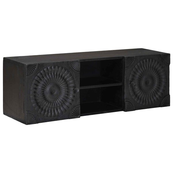 vidaXL Meuble TV avec étagère avec stockage Noir 105 x 30 x 35 cm