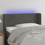 vidaXL Tête de lit à LED Gris foncé 83x16x78/88 cm Velours