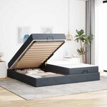 vidaXL Cadre de lit Gris foncé 200 x 200 cm Velours