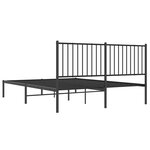 vidaXL Cadre de lit métal sans matelas avec tête de lit noir 150x200cm