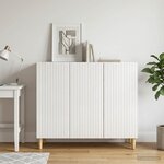 vidaXL Buffet Blanc brillant 89 x 34 5 x 80 cm Bois d'ingénierie