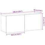 vidaXL Meuble TV Chêne noir 100 x 30 x 41 cm Bois d'ingénierie