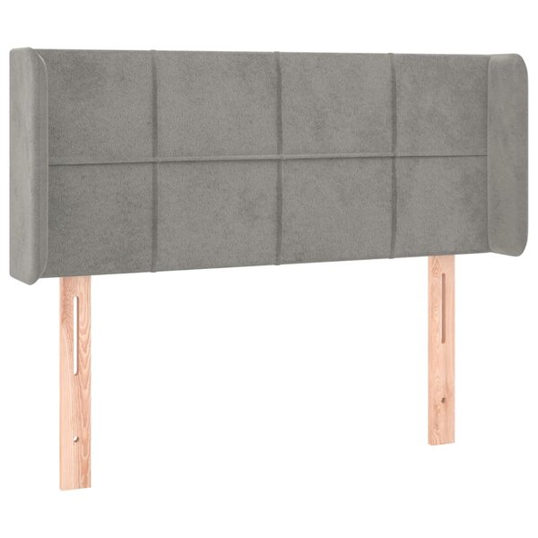vidaXL Tête de lit avec oreilles Gris clair 93x16x78/88 cm Velours