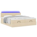 VidaXL Cadre de lit ottoman avec matelas crème 200x200cm tissu