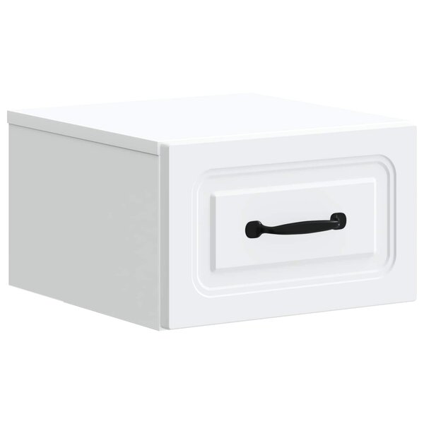 vidaXL Cabinet de chevet mural avec tiroir Blanc 34 5 x 33 x 20 cm