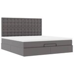 VidaXL Cadre de lit ottoman avec matelas gris 160x200 cm similicuir