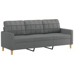 vidaXL Ensemble de canapés 3 Pièces coussins gris foncé tissu