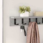 vidaXL Porte-manteau mural avec étagère Gris béton 60 x 10.5 x 10.5 cm