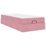 vidaXL Cadre de lit avec matelas avec matelas 2 Pièces Rose Velours