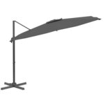 vidaXL Parasol cantilever à LED Anthracite 400x300 cm