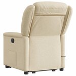 vidaXL Fauteuil inclinable de massage électrique Crème Tissu