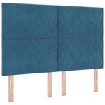 vidaXL Tête de lit Montage mural Géométrique Bleu foncé 144 cm Velours