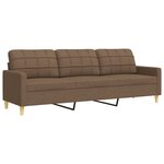 vidaXL Ensemble de canapés 3 Pièces avec coussins décoratifs marron tissu