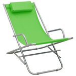 vidaXL Chaises à bascule lot de 2 Acier Vert