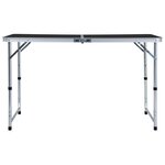 vidaXL Table pliable de camping Gris Aluminium 120x60 cm