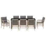 vidaXL Ensemble de salle à manger pour jardin 9 Pièces Beige polyrotin