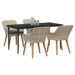 vidaXL Ensemble de salle à manger pour jardin 5 Pièces Gris clair