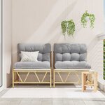 vidaXL Sièges extérieurs 2 pc Gris clair Acier
