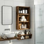vidaXL Armoire murale de salle de bain Chêne Fumé 30 x 10 x 50 cm