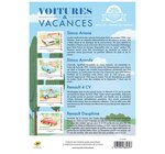 Collector 4 timbres - Voitures et Vacances - Campagne - Lettre Verte