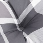 vidaXL Coussin rond motif à carreaux gris Ø 100 x11 cm tissu oxford