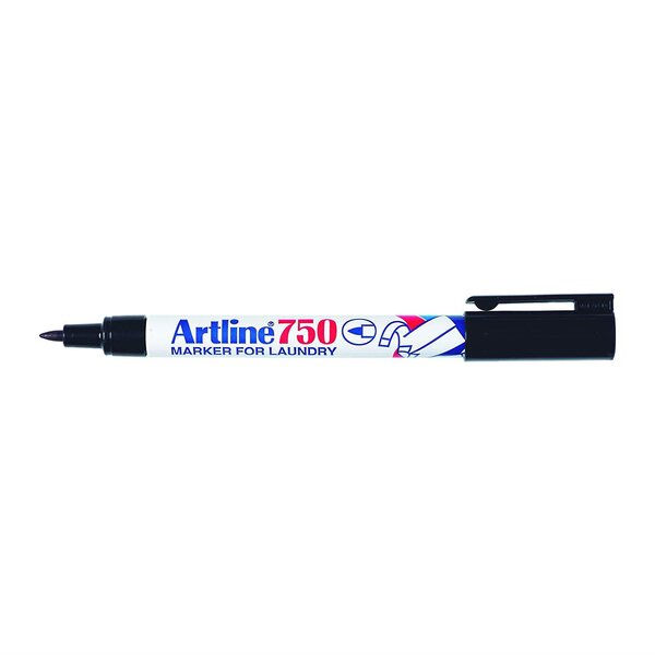 Marqueur 750 spécial Textile permanent indélébile pointe conique 0 7 mm noir x 12 ARTLINE