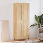 vidaXL Buffet haut Chêne sonoma 69 5x34x180 cm Bois d'ingénierie