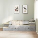 vidaXL Cadre de lit avec rangement Gris béton 244 x 118 x 53 5 cm