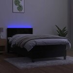 vidaXL Sommier à lattes de lit avec matelas et LED Noir 80x200 cm