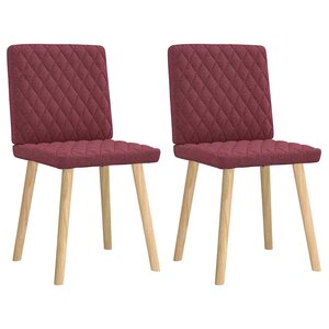 vidaXL Chaises à manger lot de 2 rouge bordeaux tissu