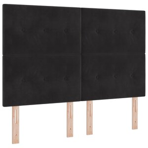 vidaXL Tête de lit LED avec des lumières à LED Noir 144 cm Polyester